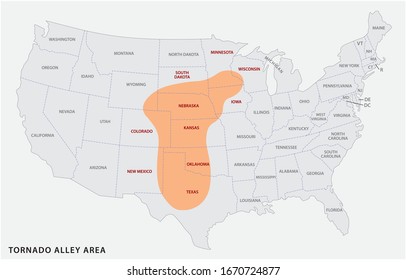 Map Of Tornado Alley Tornado Alley Images, Stock Photos & Vectors | Shutterstock