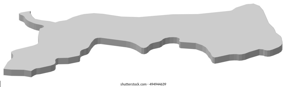 Map - Tottori (Japan) - 3D-Illustration