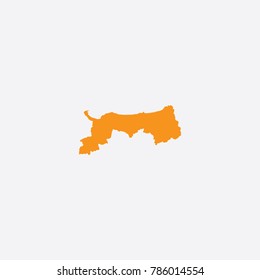 Map of Tottori Prefecture - Japan Vector Illustration