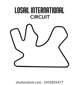 Mapa pista Losail Circuito Internacional con línea negra