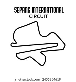 Map track Sepang International Circuit with black line