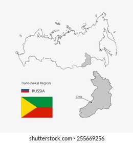 Map of Trans-Baikal Region, Russia