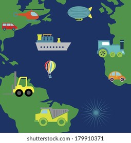 map transport  design vector illustration