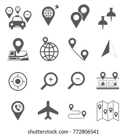 Map and Travel icon set