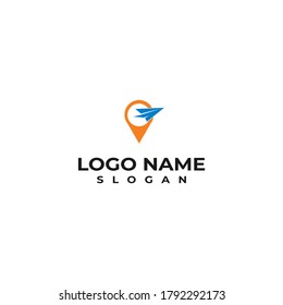 
icono de mapa y logotipo de viaje