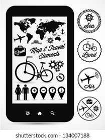Map & Travel Vector Elements and Badges