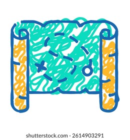 map treasure doodle icon sketch vector. map treasure sign. isolated symbol illustration