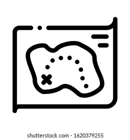 Map Treasure Icon Vector. Outline Map Treasure Sign. Isolated Contour Symbol Illustration