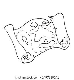 Map of treasure island. Doodle style
