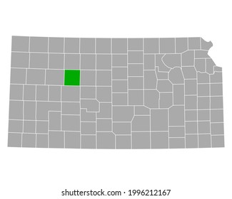 Mapa de Trego en Kansas en blanco