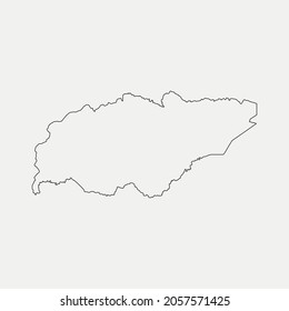 Map of Treinta y Tres - Uruguay outline silhouette vector illustration
