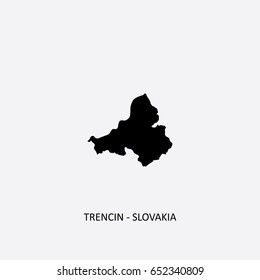 Map of Trencin - Slovakia Vector Illustration