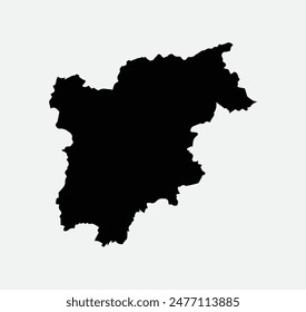 Map of Trentino-Alto Adige  - Italy outline silhouette graphic element Illustration template design
