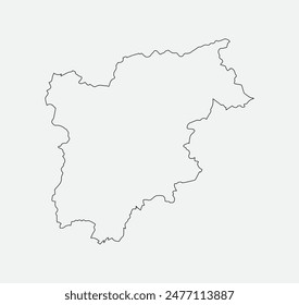 Map of Trentino-Alto Adige  - Italy outline silhouette graphic element Illustration template design
