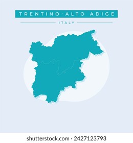 Map of Trentino-Alto Adige-Sudtirol - Italy Vector Illustration