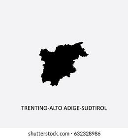 Map of Trentino-Alto Adige-Sudtirol - Italy Vector Illustration
