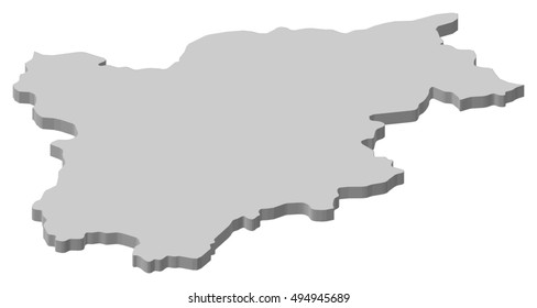 Map - Trentino-Alto Adige/Suedtirol (Italy) - 3D-Illustration