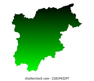 Map of Trentino-South Tyrol as vector illustration