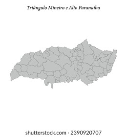 map of Triangulo Mineiro e Alto Paranaiba is a mesoregion in Minas Gerais state with borders municipalities