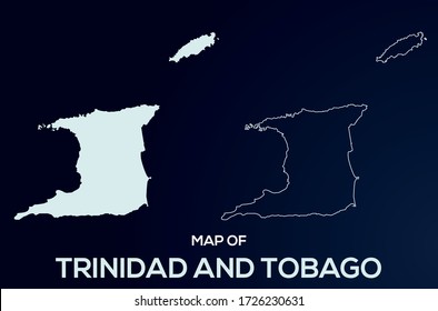Map of Trinidad and Tobago. Abstract design, vector illustration by using adobe illustrator. Trinidad and Tobago isolated map. Trinidad and Tobago Outline map. Editable Map design for anywhere uses.