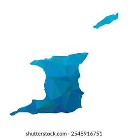 Map of Trinidad and Tobago - Blue Polygonal Design For Your. Vector illustration eps 10.
