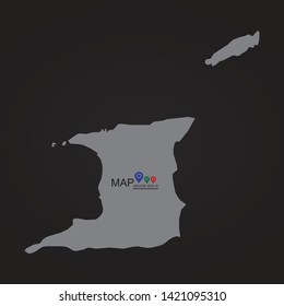  map - Trinidad and Tobago, Detailed map of Trinidad and Tobago, black and white. Mercator Projection. - Vector