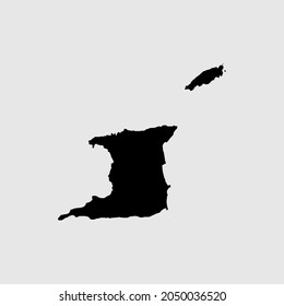Map of Trinidad and Tobago outline silhouette vector illustration
