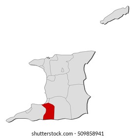 Map - Trinidad and Tobago, Penal-Debe