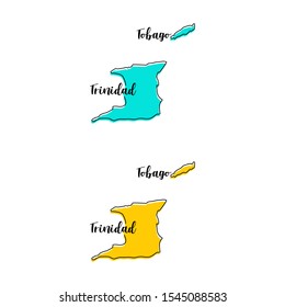 Map of Trinidad and Tobago Vector Design Template.