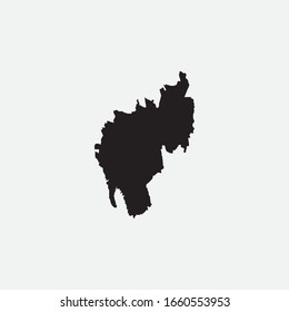 Mapa de Tripura - Elemento gráfico de la India Diseño de plantillas de ilustración
