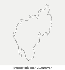 Map of Tripura - India region outline silhouette vector illustration
