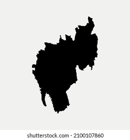 Map of Tripura - India region outline silhouette vector illustration
