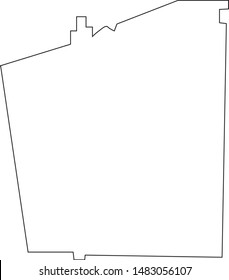 Map of Troup County in Georgia state in USA