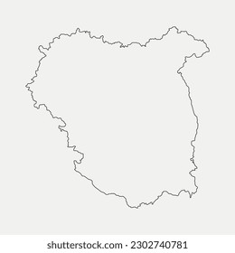 Map of Tubingen - Baden-Wurttemberg - Germany region outline silhouette graphic element Illustration template design
