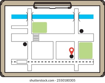 Un mapa metido en un simple aglutinante