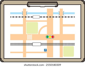 Un mapa metido en un simple aglutinante