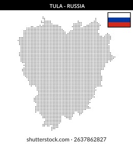 Map of Tula Russia displayed using dots