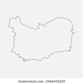 Map of Tulcea - Romania outline silhouette graphic element Illustration template design
