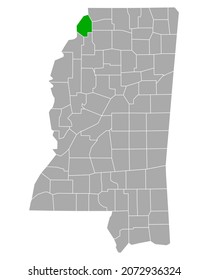 Map of Tunica in Mississippi on white background