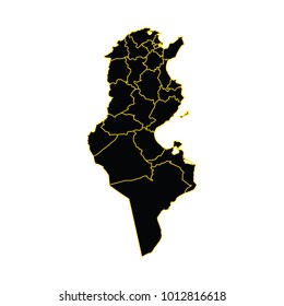Map of Tunisia. Africa, Map-Tunisia map. Each city and border has separately. Vector illustration eps 10.