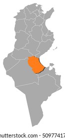 Map - Tunisia, Gabes