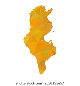 Map of Tunisia - Gold Polygonal Design For Your. Vector illustration eps 10.