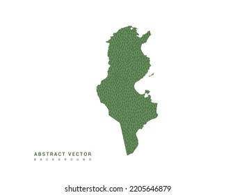 Mapa de la línea verde simple de Túnez. Vector de diseño de línea mínimo estilizado.