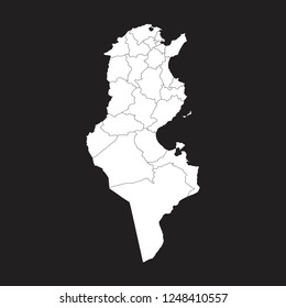Map of Tunisia - High detailed on black background. Abstract design vector illustration eps 10.
