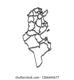 Map of Tunisia - High detailed on white background. Abstract design vector illustration eps 10.