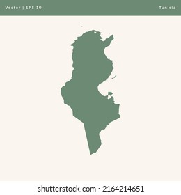 Mapa del icono del vector de la ilustración de Túnez
