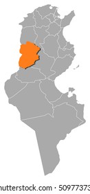 Map - Tunisia, Kasserine