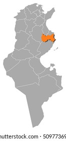 Map - Tunisia, Mahdia