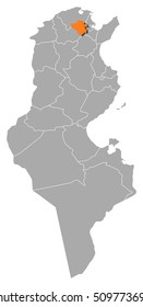 Map - Tunisia, Manouba