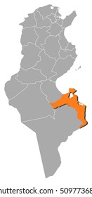 Map - Tunisia, Medenine